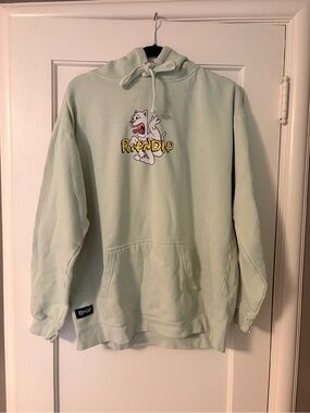 Ripndip Mint Light Green Graphic Hoodie - RipNDip Cat Logo